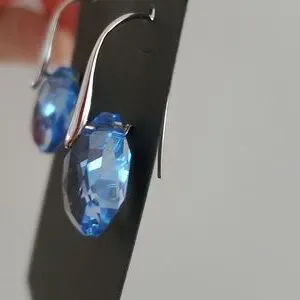 Swarovski Jewelry Swarovski Galet Pierced Earrings In Blue